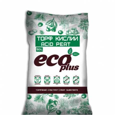 Торф кислий для лохини 50л, eco plus
